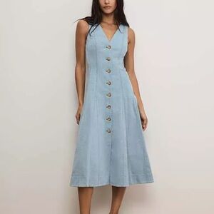 Veronica Beard NWT Lou Denim Sleeveless Dress